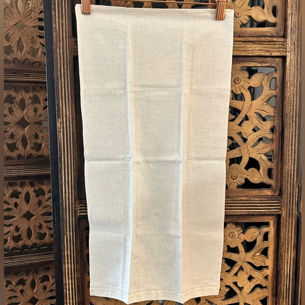 Vintage Cream Do It Yourself Cross Stitch Floral “ HERS “ Hand / Tea Towel.